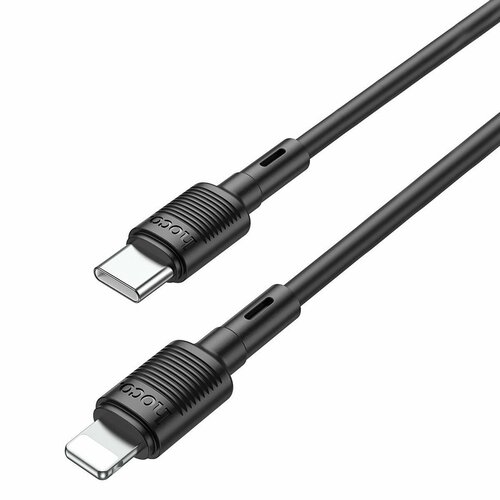 usb кабель type c hoco x83 1м черный Кабель Hoco X83 Type-C/lightning, 20 W, 100 см, 3A, ПВХ, цвет черный, 1 шт.