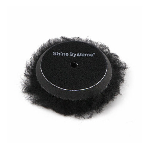 Shine Systems Black Wool Pad - полировальный круг из черного меха, 75 мм