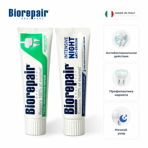 Зубные пасты Biorepair Total Protection, 75 мл, Intensive Night, 75 мл