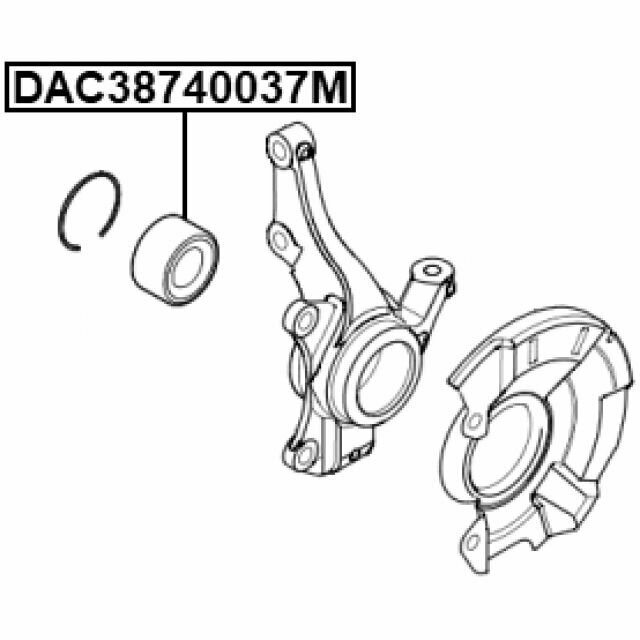 Подшипник ступичный передний FEBEST DAC38740037M для автомобилей Hyundai.