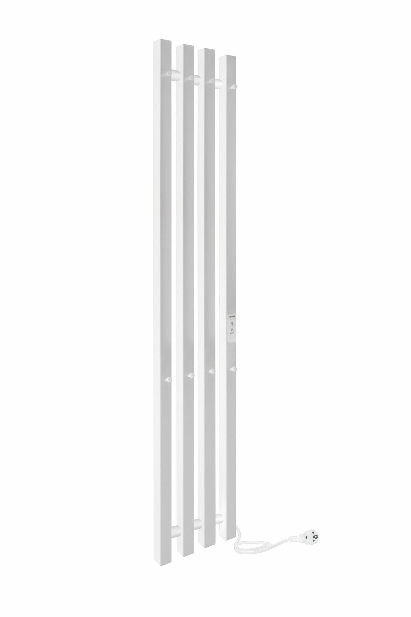 Полотенцесушитель электрический INDIGO Style 4 PRO 120/18 скрытый монтаж, универсальное подключение, Белый матовый