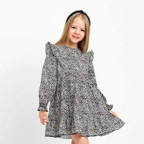 платье детское kaftan leo love размер 32 110 116см цвет бежевый Платье детское KAFTAN Леопард, размер 32 (110-116см)