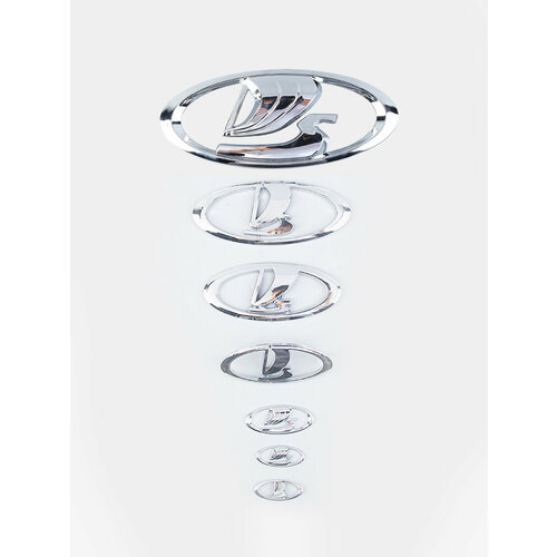 Эмблема значок логотип Lada Vesta X-Ray Niva Длина 14 см Цвет Серый металлик 799₽