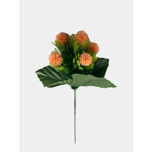 Искусственные цветы Гомфрена шаровидная пластиковый букет 1-3 шт в комплекте Цвет Алый 499₽