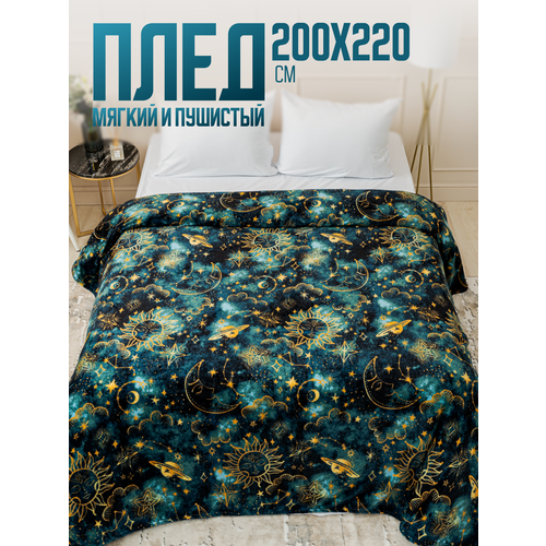 фото Плед 200х220 павлина ночь, евро