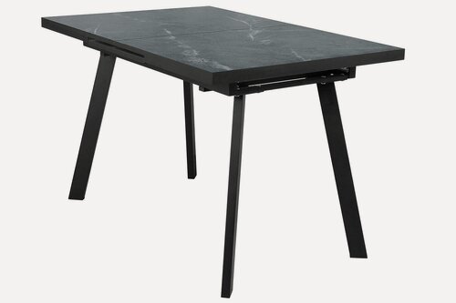 Изображение товара Кухонный стол раздвижной Hoff Koln, 120х77х80 см, цвет мрамор Анкара, чёрный муар
