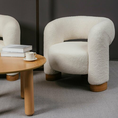 Кресло PECOLA мягкое для отдыха дома в гостиную детское искусственный эко мех овчина барашек кресло мягкая мебель для интерьера дома детской комнаты для уюта детская мебель натуральное дерево молочный 48152₽