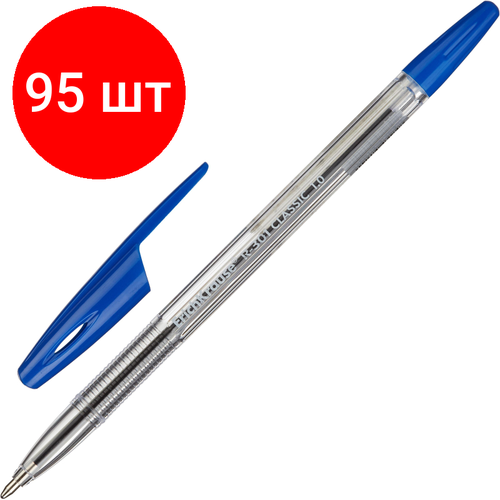 Комплект 95 штук, Ручка шариковая неавтомат. Erich Krause R-301Classic Stick1.0масл, син