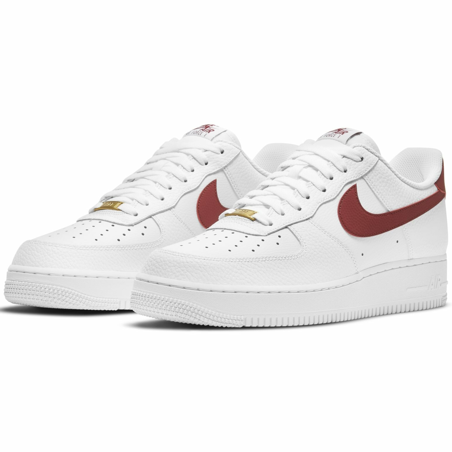Кроссовки NIKE Air Force 1 '07, размер 8.5 US, красный, белый — фото 1