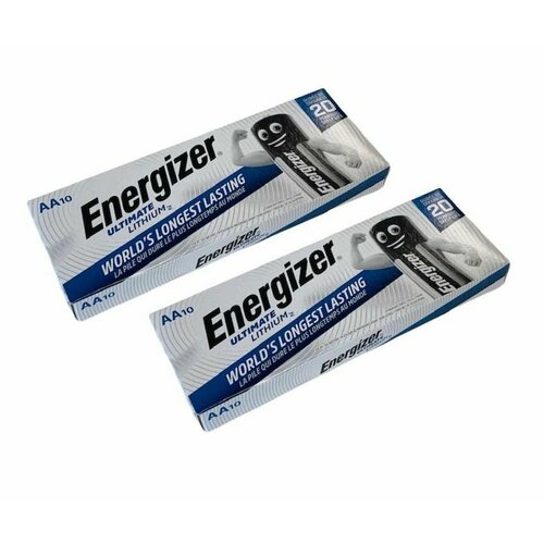 Батарейки литиевые Energizer Ultimate Lithium AA / LR06 1.5V пальчиковые 20 шт батарейки energizer lithium cr2016 бл 2шт