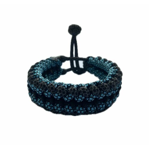 фото Славянский оберег, плетеный браслет "бирюза", 1 шт., размер 7 см, размер one size, диаметр 6.5 см, серый, синий sunny street