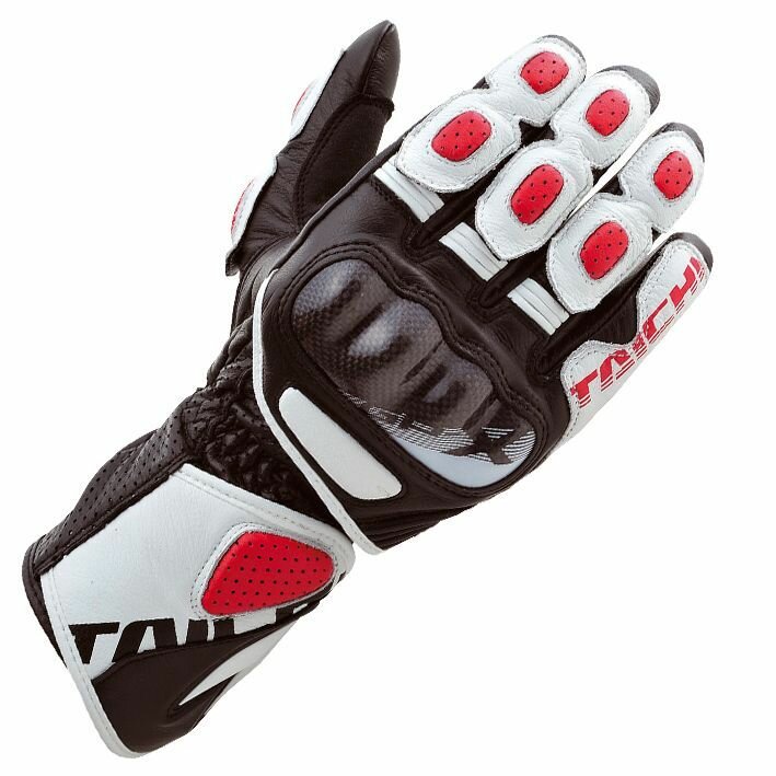 Мотоперчатки кожаные Taichi GP-X RACING White/Red, XL