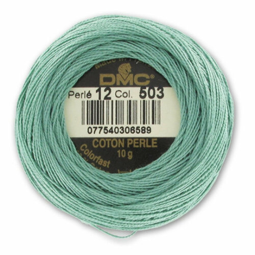 Нитки для вышивания DMC Pearl Cotton (№ 12, 10 гр. / 120 м. цвет: 503 - Средний голубовато-зеленый) нитки для вышивания dmc pearl cotton 12 10 гр 120 м цвет 931 темно синий