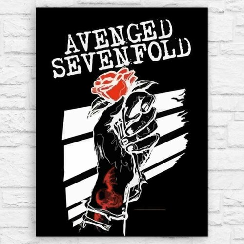 Картина по номерам на холсте музыка Avenged sevenfold (Рок, металкор, обложка) - 13612 В 30x40