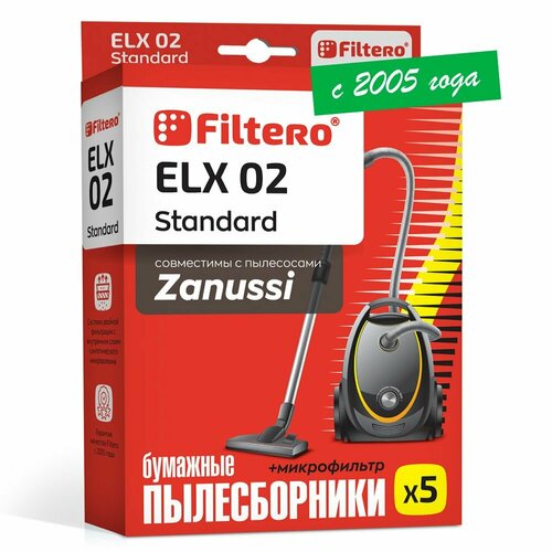 Filtero Мешки-пылесборники ELX 02 Standard, бежевый, 5 шт. мешок для пылесоса filtero elx 02 4 extra