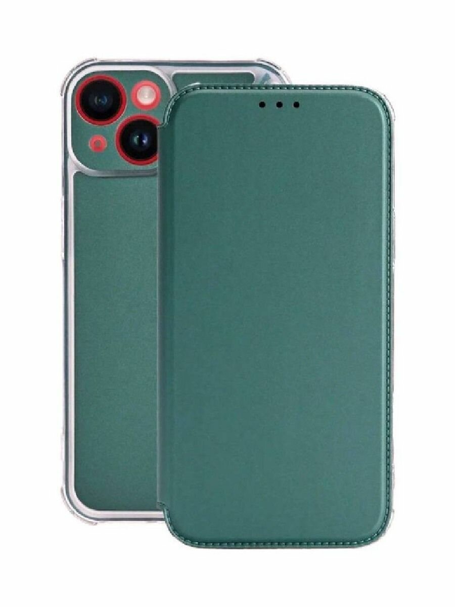 фото Чехол книжка на iPhone 15 ударопрочный с усиленными углами серый