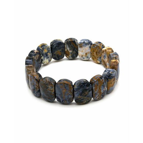 Браслет, размер 17.3 см, диаметр 5.5 см, синий, коричневый браслет из натурального камня петерсит 18см