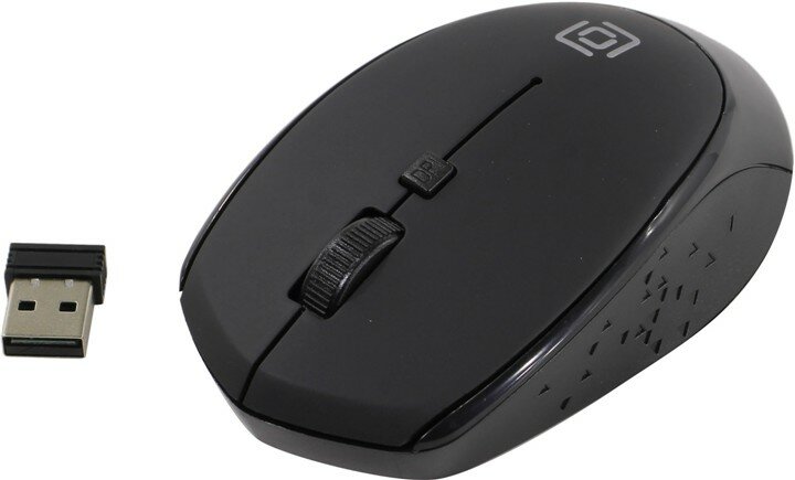 Мышь OKLICK 488MW, оптическая, беспроводная, USB, серый и черный [sr-1807 grey] - фото №14