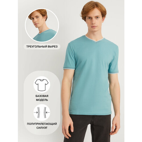 фото Футболка zolla, размер l, голубой