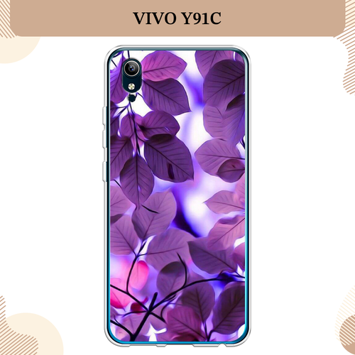 Силиконовый чехол Сиреневые листики на Vivo Y91c/Y1s / Виво Y91c/Y1s силиконовый чехол на vivo y91c виво y91c сиреневые цветы акварель