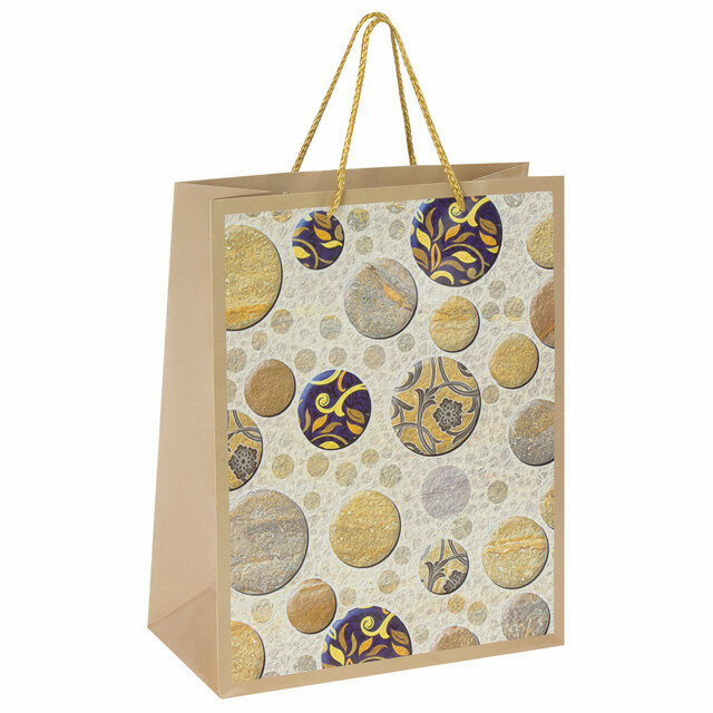Пакет подарочный (d) золотая сказка мраморная абстракция 32,4х26x12,7см
