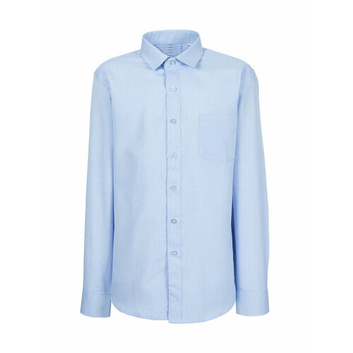 фото Школьная рубашка imperator, размер 134-140, голубой