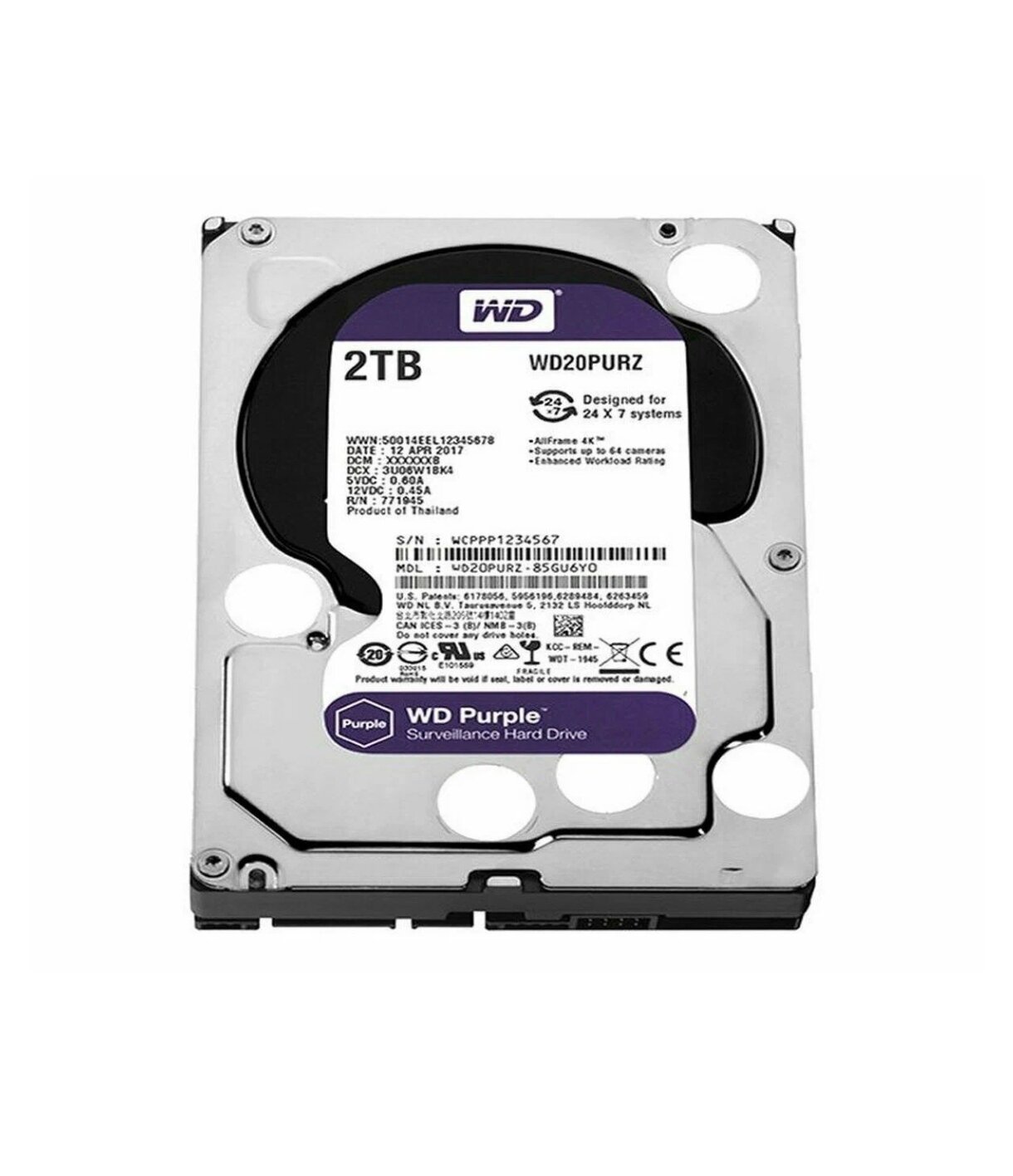 Жесткий диск WD Purple , 2ТБ, HDD, SATA III, 3.5" - фото №17