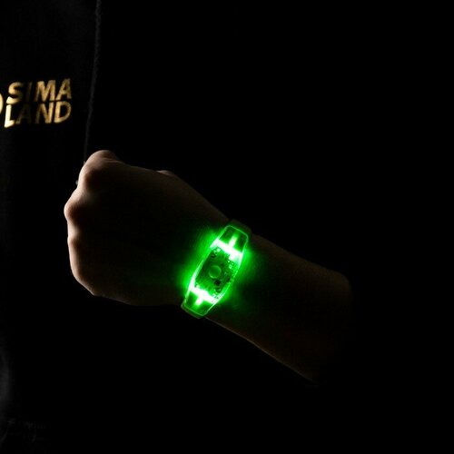 фото Светодиодный браслет, 2 led, cr2016x2 (в компл.), зеленый 10075695 сима-ленд