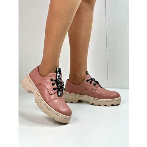 фото Полуботинки , размер 33, бежевый, пыльная роза китай