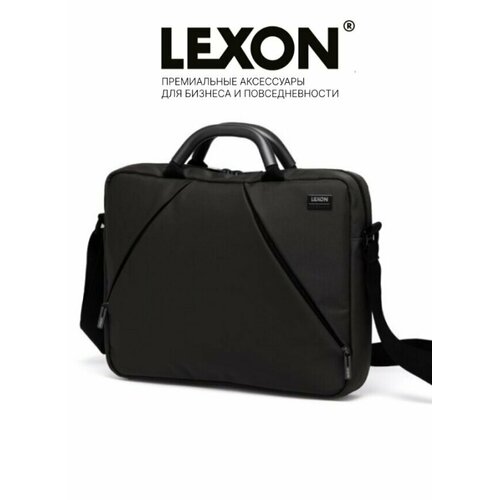 Сумка  планшет LEXON LN2702, фактура гладкая, черный