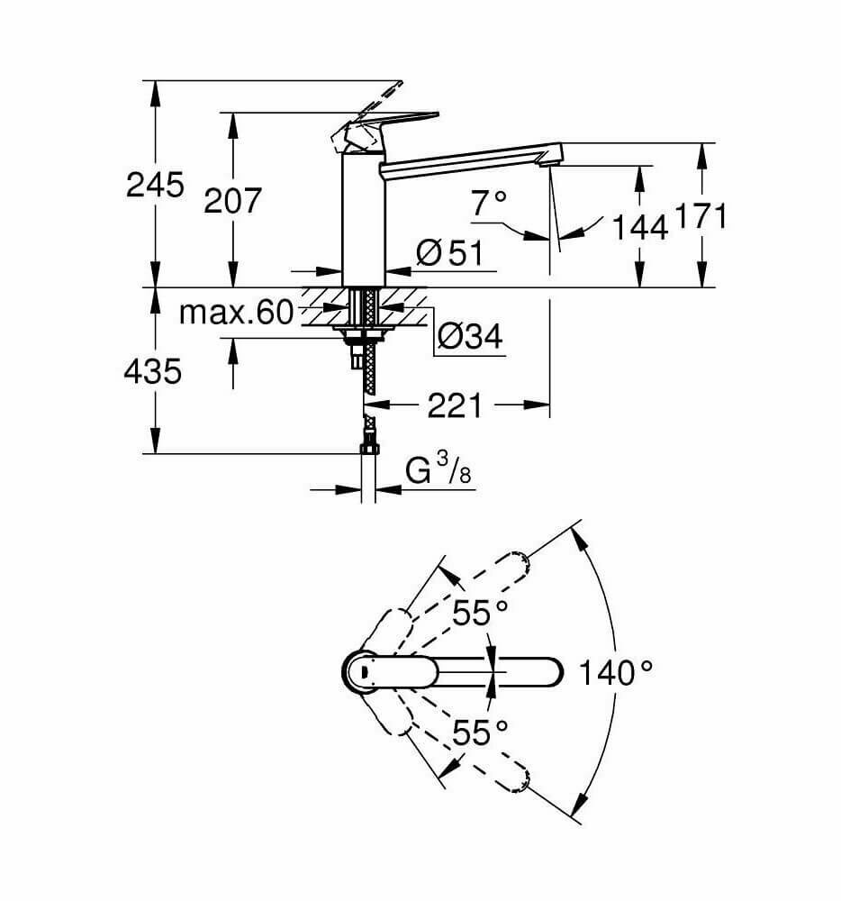 Смеситель для мойки GROHE - фото №5