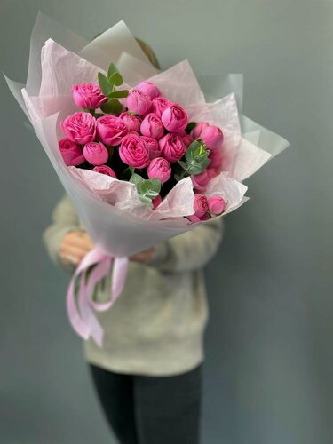 Изображение товара Букет с кустовыми пионовидными розами сильва пинк 7 штук от "Di_Flowerslab", размер M