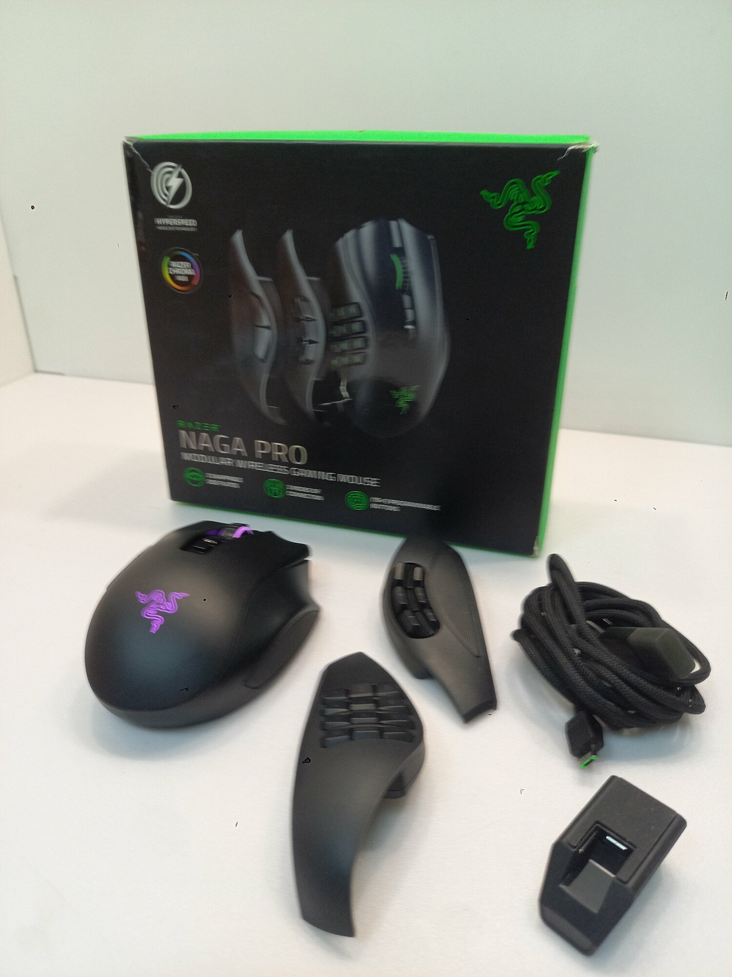 Мышь игровая беспров Razer Naga Pro Wireless Gaming Mouse (RTL) USB 20btn RZ01-03420100-R3G1