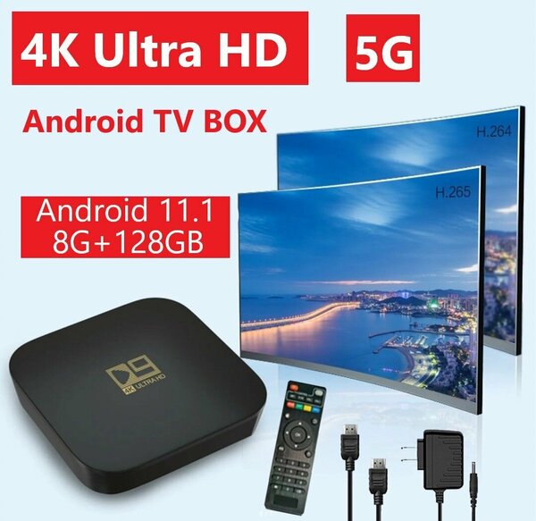 ТВ-приставка 4K Ultra HD Android 11.1 8G+128GB