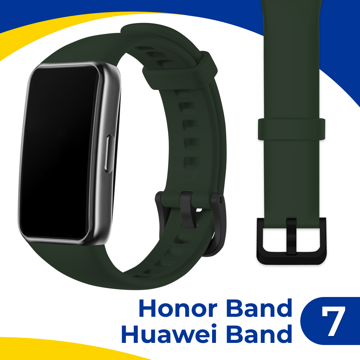 фото Силиконовый ремешок с застежкой для фитнес-браслета Huawei Band 7 и Honor Band 7 / Спортивный браслет на часы Хуавей Бэнд 7 и Хонор Бэнд 7 / Красный