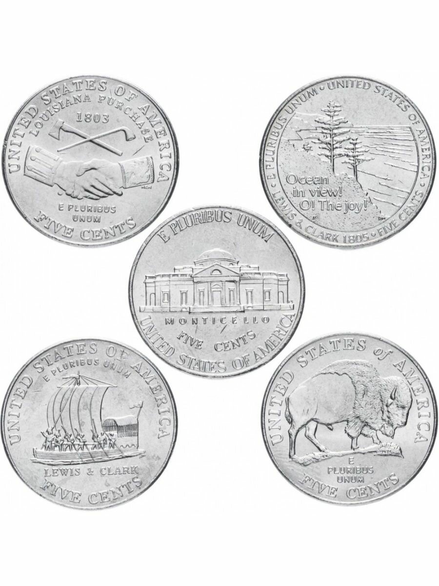 Набор Освоение Дикого Запада 5 центов 2004-2006, 5 монет.
