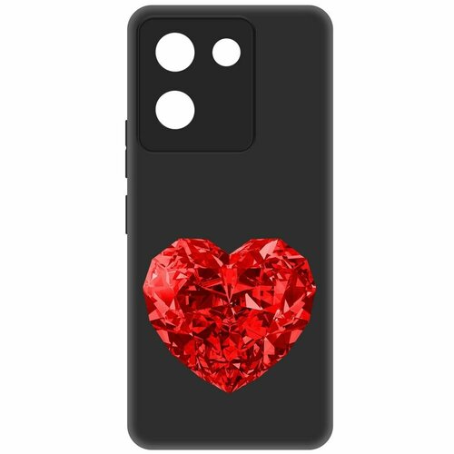 Чехол-накладка Krutoff Soft Case Рубиновое сердце для Vivo Y27s черный чехол накладка krutoff soft case рубиновое сердце для realme c30 черный