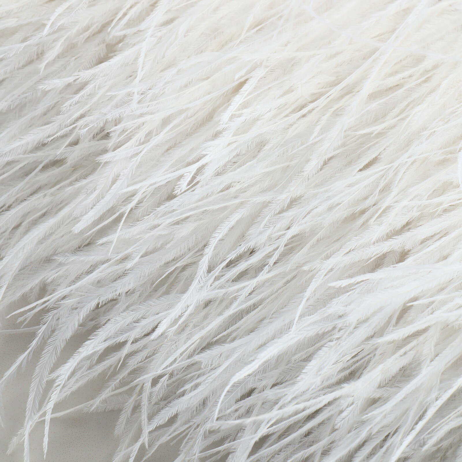 Тесьма с перьями страуса, 8-10 см, 5 +- 0.5 м, цвет белый