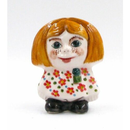 Мальчик Васенька в ситцевой рубашонке. Фарфоровая фигурка