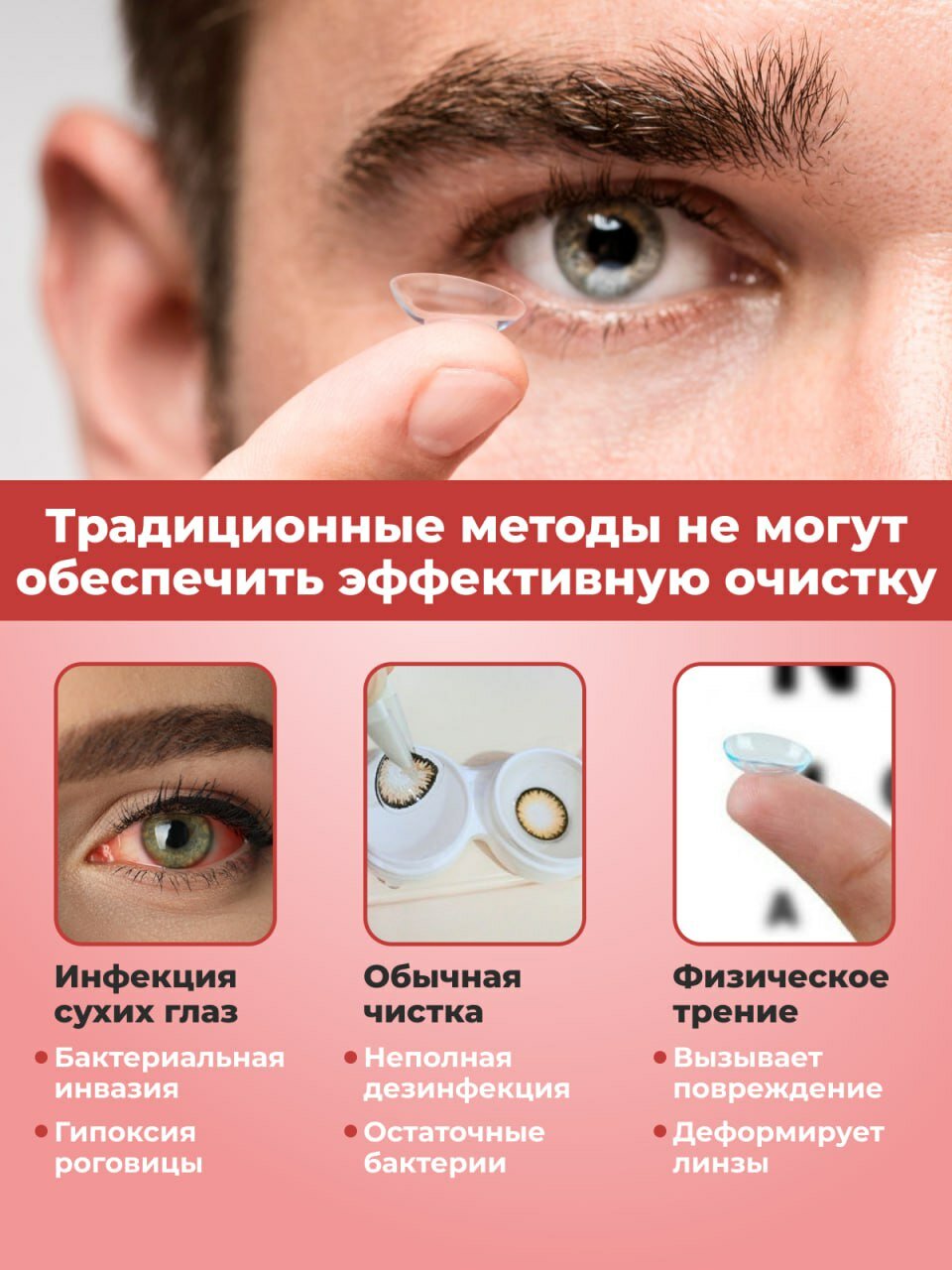 Изображение Контейнер для линз, набор для линз с УЗ-очисткой, стерилизатор очиститель для линз