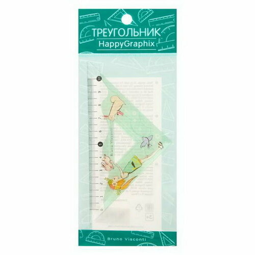 Треугольник НappyGraphix Девочка и кролик 45 градусов 188₽