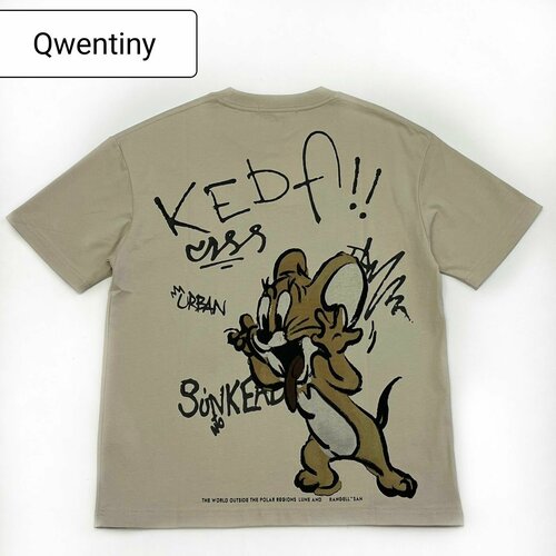 фото Футболка qwentiny, размер l, бежевый