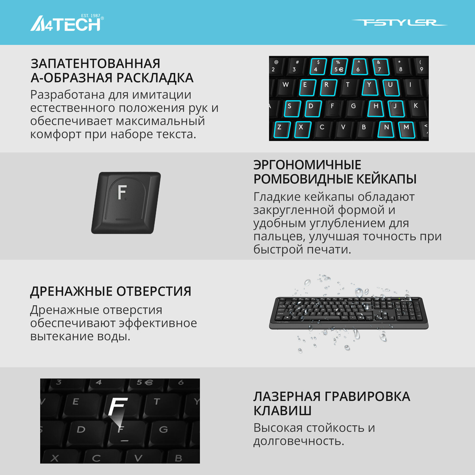 Клавиатура A4TECH Fstyler FKS10, USB, черный оранжевый [fks10 orange] - фото №10