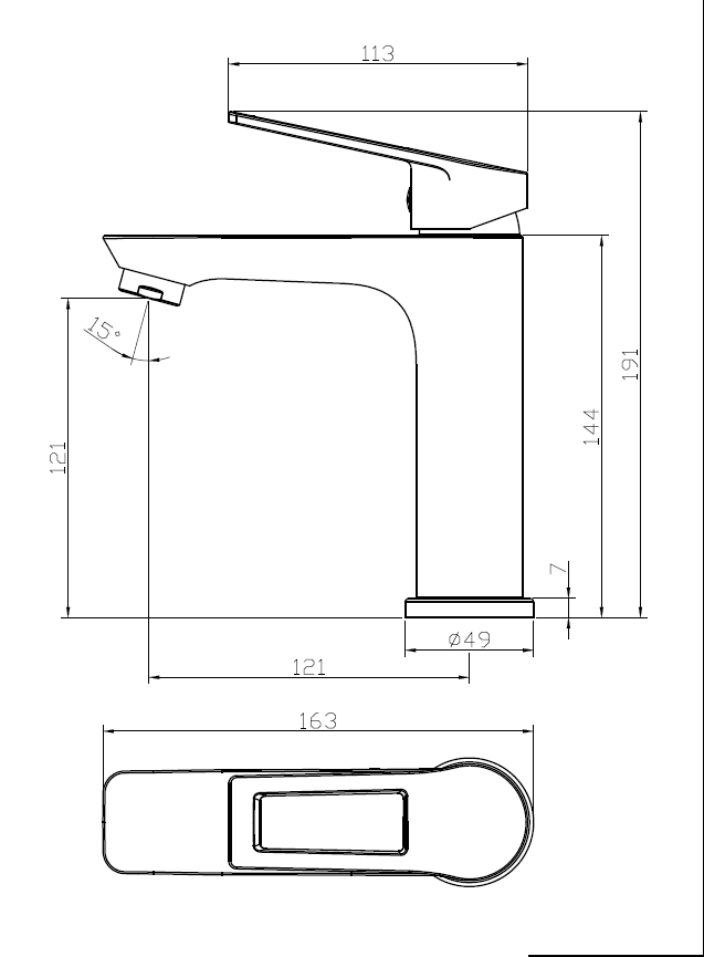 Смеситель для раковины/умывальника ESKO HK26 латунный, цвет - хром — фото 1