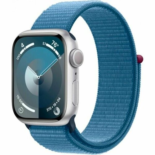 Смарт-часы Apple Watch Series 9 45mm Silver Aluminum Blue Sport Loop (MR9F3)