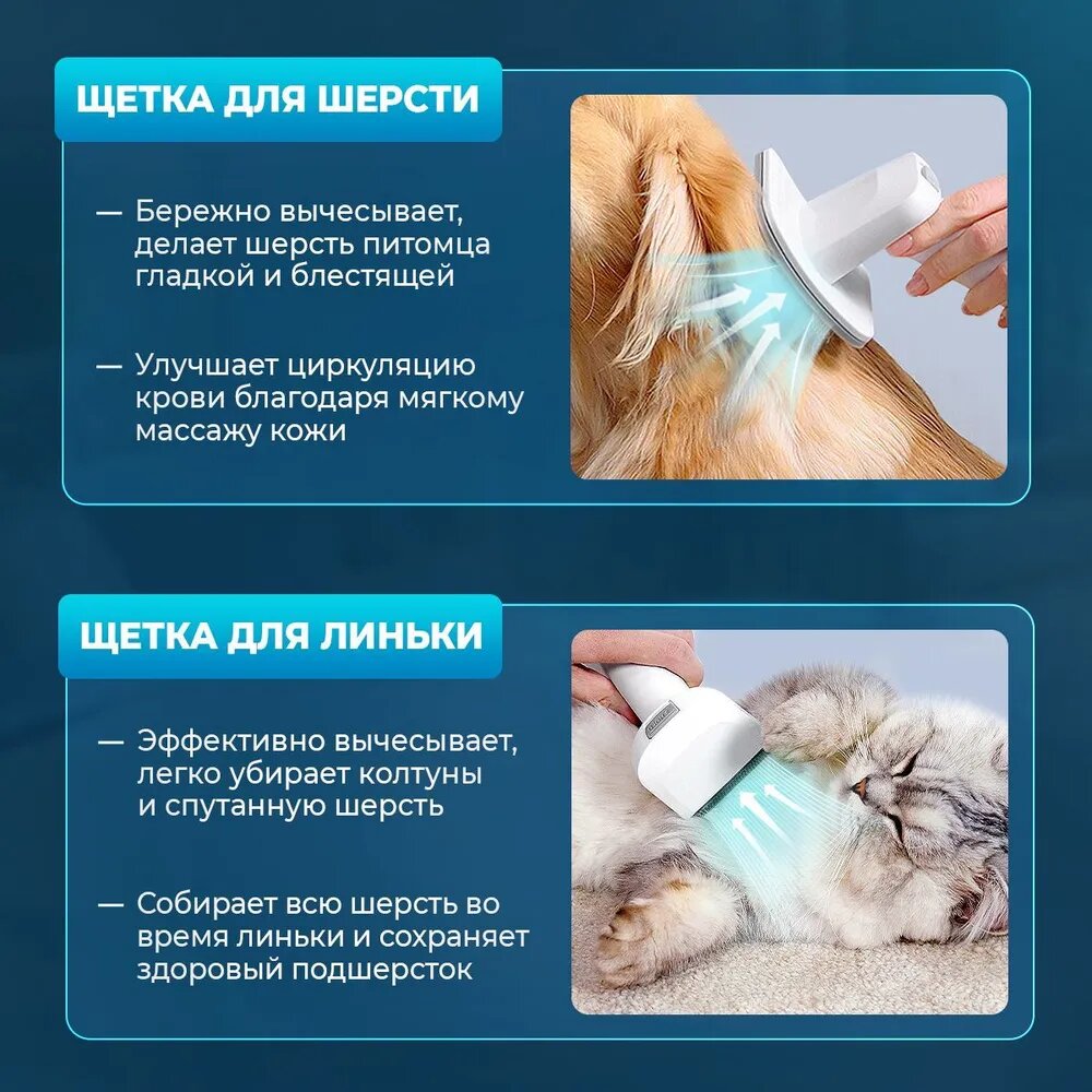 Груминг набор для стрижки кошек и собак PETKIT 5 в 1 Airclipper