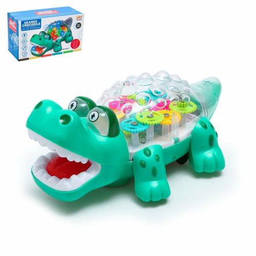 Игрушка Guangdong Degao Крокодил Шестерёнки, свет/звук, работает от батареек большая игрушка кусающая крокодил кусающая руку крокодила игра для родителей и детей детская игрушка