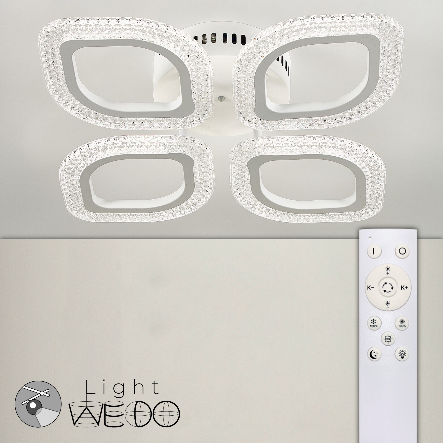 Люстра потолочная светодиодная для кухни в спальню с пультом WEDO LIGHT WD6005/4C-WT