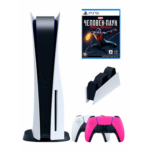 PS5 ПС5 Игровая приставка Sony PlayStation 5 3-я ревизия 2-й геймпадрозовый зарядное Spider Man 8630000₽