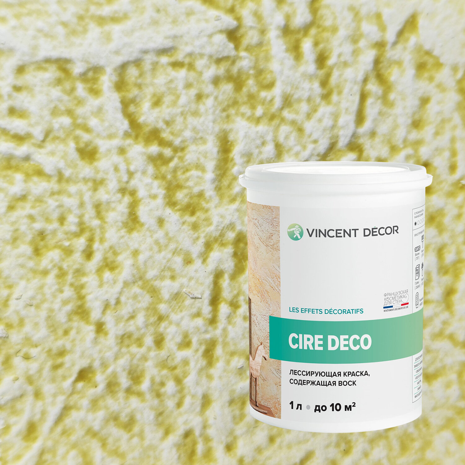 фото Краска декоративная лессирующая с воском Vincent Decor Cire Deco (1л) 51177